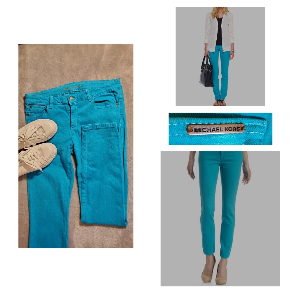 Turquoise Slim Fit Michael Kors Jeans